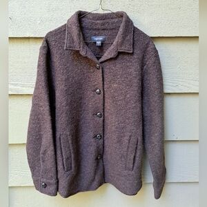 NWT Karen Kane DANDY GIRL Brushed Wool Blend Shirt Jacket - L
